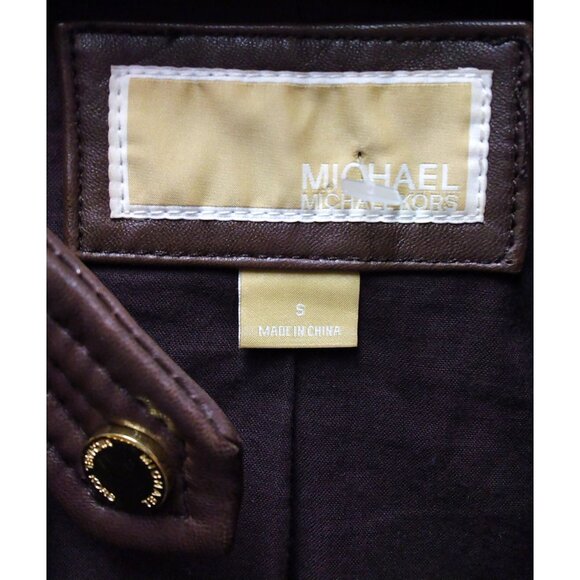 MICHAEL Michael Kors Women’s Brown 100% Leather Moto Jacket in Small - Picture 8 of 16